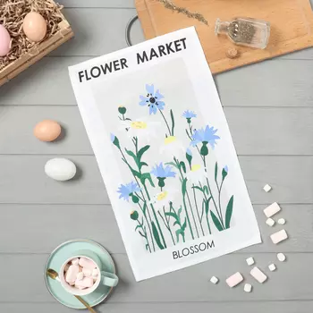 Кухонное полотенце «Доляна. Цвети», 2846 см, 100% хлопок, рогожка 160 г/м