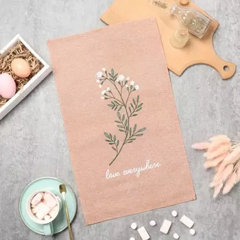 Кухонное полотенце «Доляна» Love everywhere, 2846 см, 100% хлопок, рогожка 160 г/м