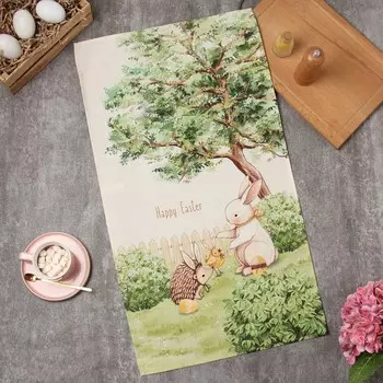 Полотенце кухонное Этель «Ёжик с зайчиком» 4070 см, 100% хлопок, 190 г/м