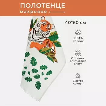 Полотенце кухонное Diva Afrodita «Тигр», 360 гр, размер 40x60 см