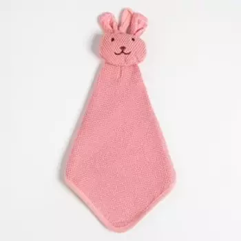 Полотенце кухонное Доляна "Заяц", цв. розовый 30*30 см 280гр/м2