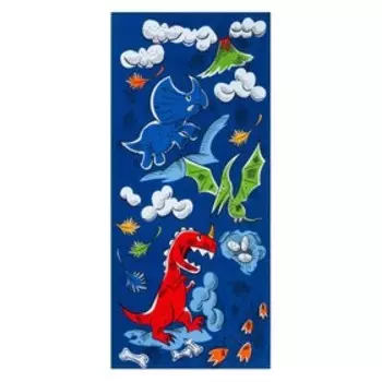 Полотенце LoveLife "Динозаврики" 70х140 см, велюр/махра 340гр/м2, 100% хлопок