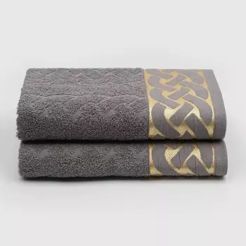 Полотенце махровое 50х80 Афродита серый 420г/м, хлопок 100%