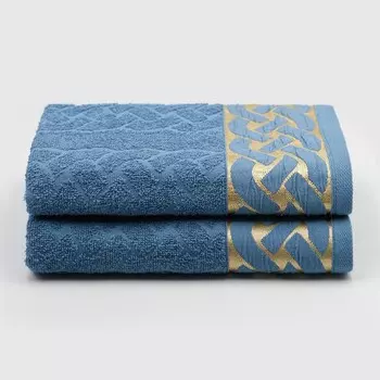 Полотенце махровое 50х80 Афродита синий 420г/м, хлопок 100%