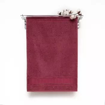 Полотенце махровое 50х80см Роял, цвет рубин, 420г/м, 100% хлопок