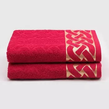 Полотенце махровое 70х130 Афродита красный 420г/м, хлопок 100%