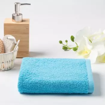 Полотенце махровое 70х130см, небесный, 360г/м, 100% хлопок