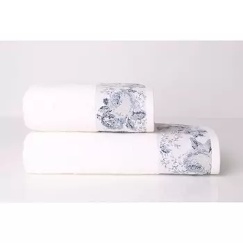 Полотенце махровое Arya Home Desima, 300 гр, размер 50х90 см, цвет белый, синий