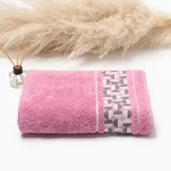 Полотенце махровое Di fronte, 70х130см, цвет розовый, 460г/м, хлопок