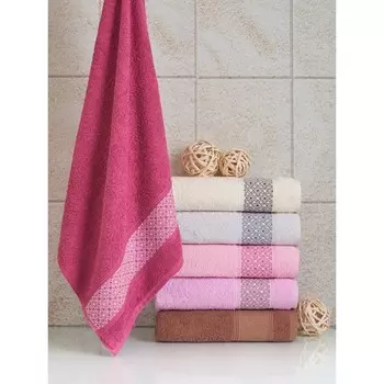 Полотенце махровое Diva Afrodita Bunga, 450 гр, размер 70x140 см, цвет бордовый