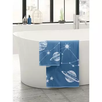 Полотенце махровое Guten Morgen Galaxy, 450 гр, размер 50х90 см, цвет голубой