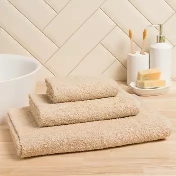 Полотенце махровое Экономь и Я 30*60 см, цв. бежевый, 100% хлопок, 320 гр/м2