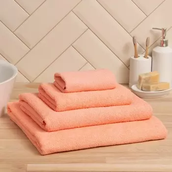 Полотенце махровое «Экономь и Я», 3060 см, хлопок 100%, персиковое