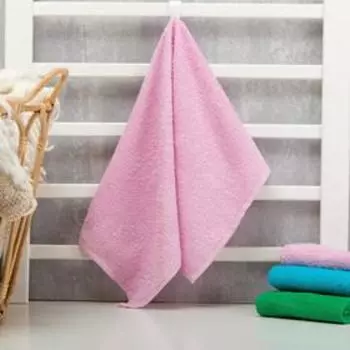 Полотенце махровое Экономь и Я 30х60 см, цв. розовый, 100% хлопок, 320 гр/м2