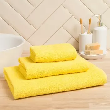 Полотенце махровое «Экономь и Я», 5090 см, хлопок 100%, жёлтое