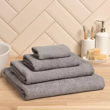 Полотенце махровое Экономь и Я 50*90 см, цв. серый, 100% хлопок, 350 гр/м2