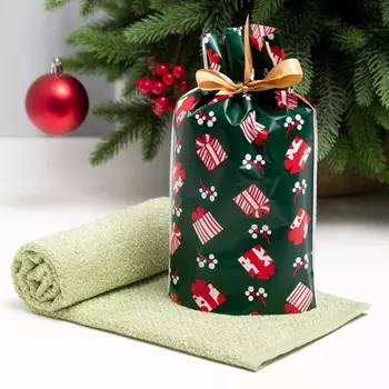 Полотенце махровое Экономь и Я "Подарок" 30*60 см, цвет молочный, 100% хл, 340 г/м2