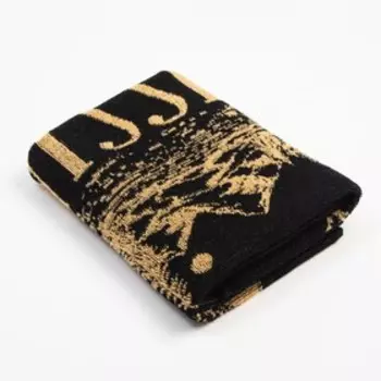 Полотенце махровое Этель Russian, 5090 см, 100% хлопок, 420 г/м, чёрно-золотое