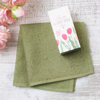 Полотенце махровое «Этель. Тюльпаны», 3030 см, 100% хлопок, зелёное