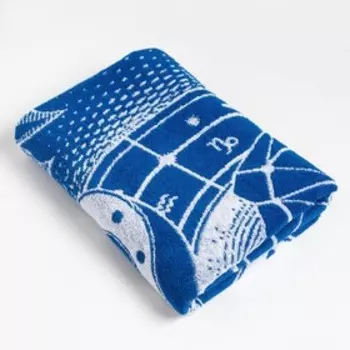 Полотенце махровое Этель «Знаки зодиака: Лев», 70130 см, 100% хлопок, 420 г/м, синее