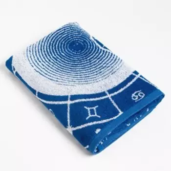 Полотенце махровое Этель «Знаки зодиака: Водолей», 70130 см, 100% хлопок, 420 г/м, синее