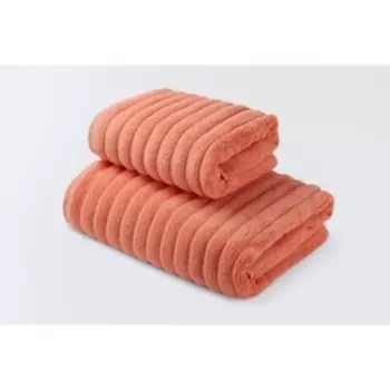 Полотенце махровое «Лайфстайл», размер 70х130 см, цвет коралловый