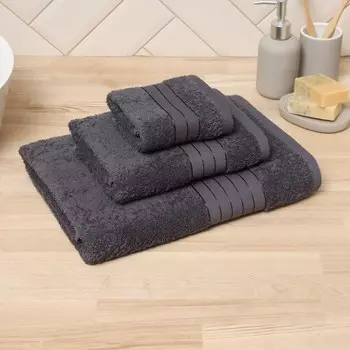 Полотенце махровое Love Life Basic, 5090 см, хлопок 100%, тёмно-серое