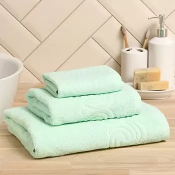 Полотенце махровое Love Life Border, 50х90 см, цвет мятный, 100% хлопок, 380 гр/м2