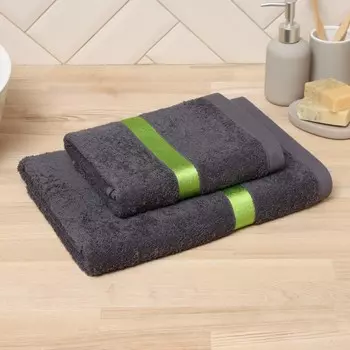 Полотенце махровое Love Life «Самум», 70140 см, хлопок 100%, тёмно-серое, зелёное