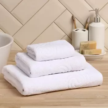 Полотенце махровое LoveLife "Border" 30х60 см, цвет белый, 100% хлопок, 380 гр/м2