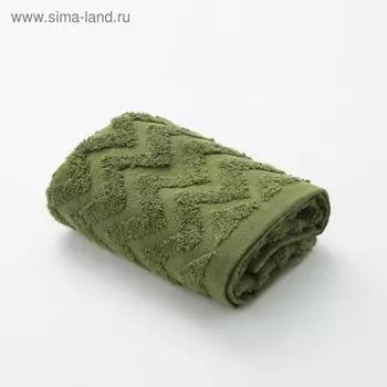 Полотенце махровое LoveLife Zig-Zag 70*130 см, цв. темная трава,100% хл, 360 гр/м2