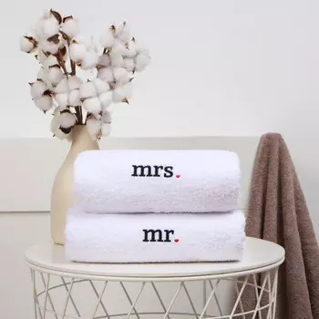 Полотенце махровое «Этель. Миссис», 70130 см, хлопок 100%, белое