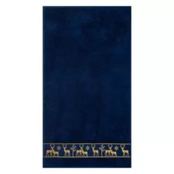 Полотенце махровое «Новый год: Олени» 50х90 см, 100% хлопок, 360гр/м2