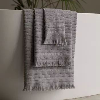 Полотенце махровое Pasionaria «Вэйв», 450 гр, размер 70х140 см, цвет серый