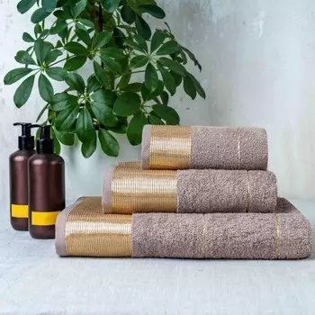 Полотенце махровое, размер 33x70 см, цвет бежевый