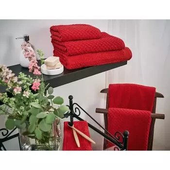 Полотенце махровое Red, размер 70х130 см, цвет красный