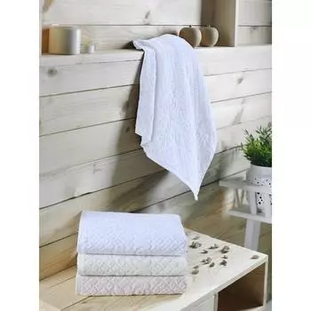 Полотенце махровое Sofi De Marko Diva, 450 гр, размер 50х90 см, цвет белый