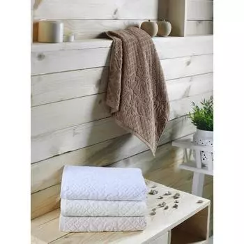 Полотенце махровое Sofi De Marko Diva, 450 гр, размер 50х90 см, цвет кофейный
