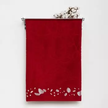 Полотенце махровое жаккардовое 70х130, красный 420 г/м, хлопок 100%