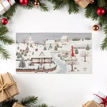 Полотенце новогоднее «Этель» «Зимняя деревушка» 4073 см, 100% хлопок, саржа 190 г/м