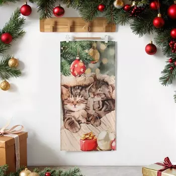 Полотенце новогоднее кухонное "Этель" "Счастливы вместе" 40х70 см, 100% хл, саржа 190 г/м2