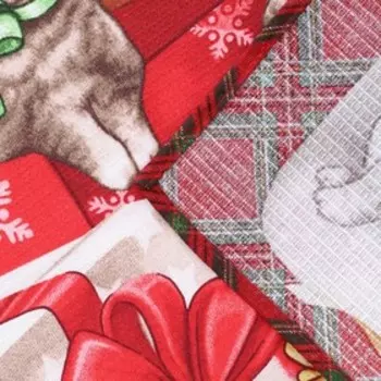 Полотенце новогоднее, размер 45х60 см, Символ года, вафля, 160 г/м, хлопок 100%