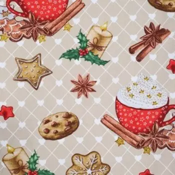 Полотенце новогоднее, размер 45х60 см, Уютный вечер, вафля, 160 г/м, хлопок 100%