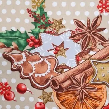 Полотенце новогоднее, размер 45х60 см, Уютный вечер, вафля, 160 г/м, хлопок 100%