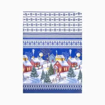 Полотенце DomoVita «Зимний вечер», цвет синий,рогожка 170 гр/м, 50х70 см, 100% хлопок