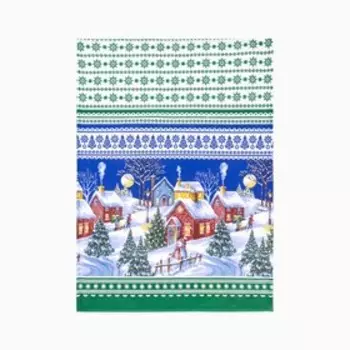 Полотенце DomoVita «Зимний вечер», цвет зелёный,рогожка 170 гр/м, 50х70 см, 100% хлопок