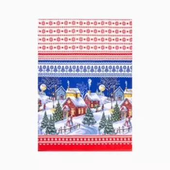 Полотенце DomoVita «Зимний вечер», рогожка 170 гр/м, 50х70 см, 100% хлопок