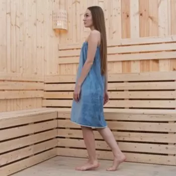 Полотенце - парео для бани «Этель», 70140 см, голубое