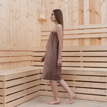 Полотенце - парео для бани «Этель», 70140 см, коричневое