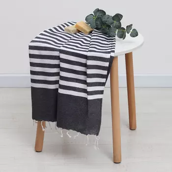 Полотенце - пештемаль пляжное LoveLife Marine, 75170 см, чёрное